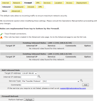 ITCS - Mako Networks - Central Management System - Mako Security Appliance Configure Firewall - Certified by ICSA Labs